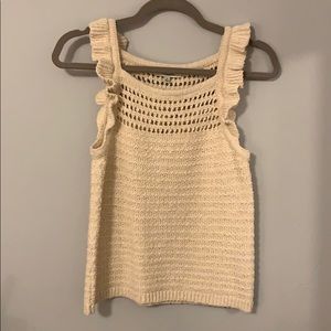 Madewell ruffle sleeve knit tank